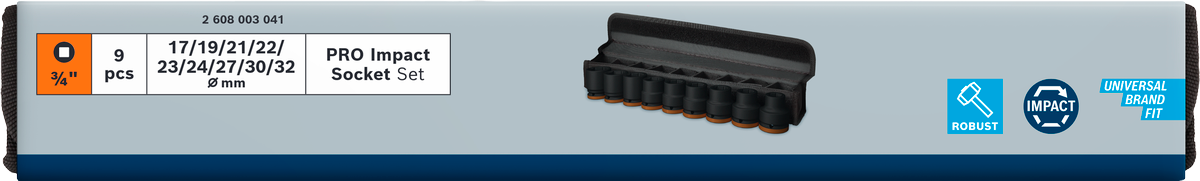 Bosch PRO Impact Steckschlüsselsatz Set, 1/2