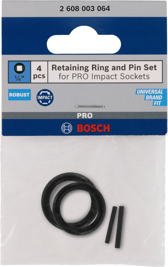 Bosch Set mit Haltering und Stift für PRO Impact Steckschlüsseleinsätze,3/8