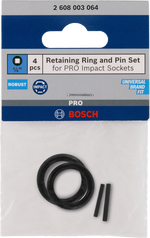 Bosch Set mit Haltering und Stift für PRO Impact Steckschlüsseleinsätze,3/8", 4‑tlg. - MELTEC GmbH