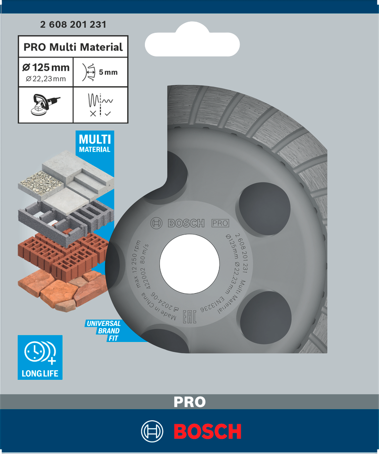 Bosch PRO Multi Material Topfscheibe, 5 x 125 x 22,23 mm