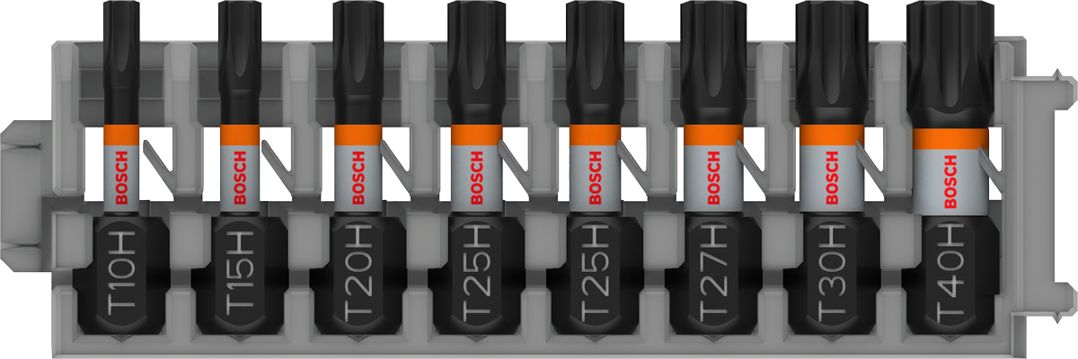 Bosch Pro TH Impact Bit Set, T10H, T15H, T20H, T25H (x2), T27H, T30H, T40H, 25 mm, 8-tlg.