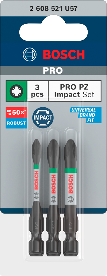 Bosch Pro Pozidriv Impact Bit, PZ2, 90 mm