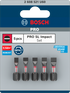 Bosch Pro SL Impact Bit Set, SL4,5, SL5,5 (x2), SL5,5, SL6,5, 25 mm, 5-tlg.