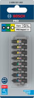 Bosch Pro Impact Bit Set, PH2 (x5), PZ2 (x5), T20 (x5), T25 (x5), T30 (x5), 25 mm, Display, 10 x 25-tlg.