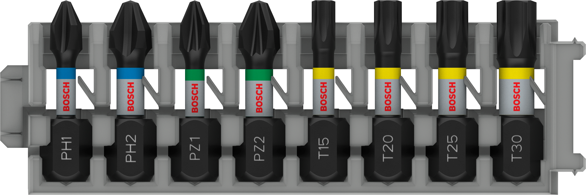 Bosch Pro Impact Bit Set, PH2 (x5), PZ2 (x5), T20 (x5), T25 (x5), T30 (x5), 25 mm, Display, 10 x 25-tlg.