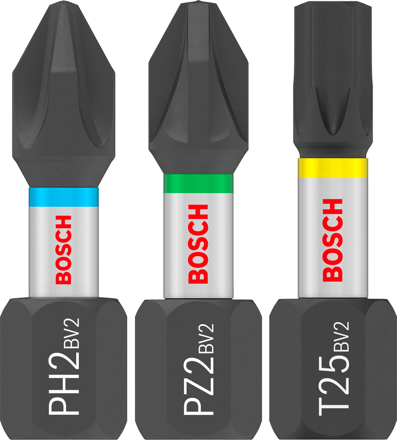 Bosch Pro Impact Bit Set, PH2 (x5), PZ2 (x5), T20 (x5), T25 (x5), T30 (x5), 25 mm, Display, 10 x 25-tlg.
