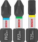 Bosch Pro Impact Bit Set, PH2 (x5), PZ2 (x5), T20 (x5), T25 (x5), T30 (x5), 25 mm, Display, 10 x 25-tlg.