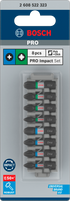 Bosch Pro Impact Bit Set, PH2 (x5), PZ2 (x5), T20 (x5), T25 (x5), T30 (x5), 25 mm, Display, 10 x 25-tlg.