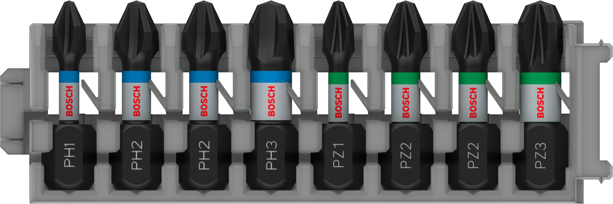 Bosch Pro Impact Bit Set, PH2 (x5), PZ2 (x5), T20 (x5), T25 (x5), T30 (x5), 25 mm, Display, 10 x 25-tlg.