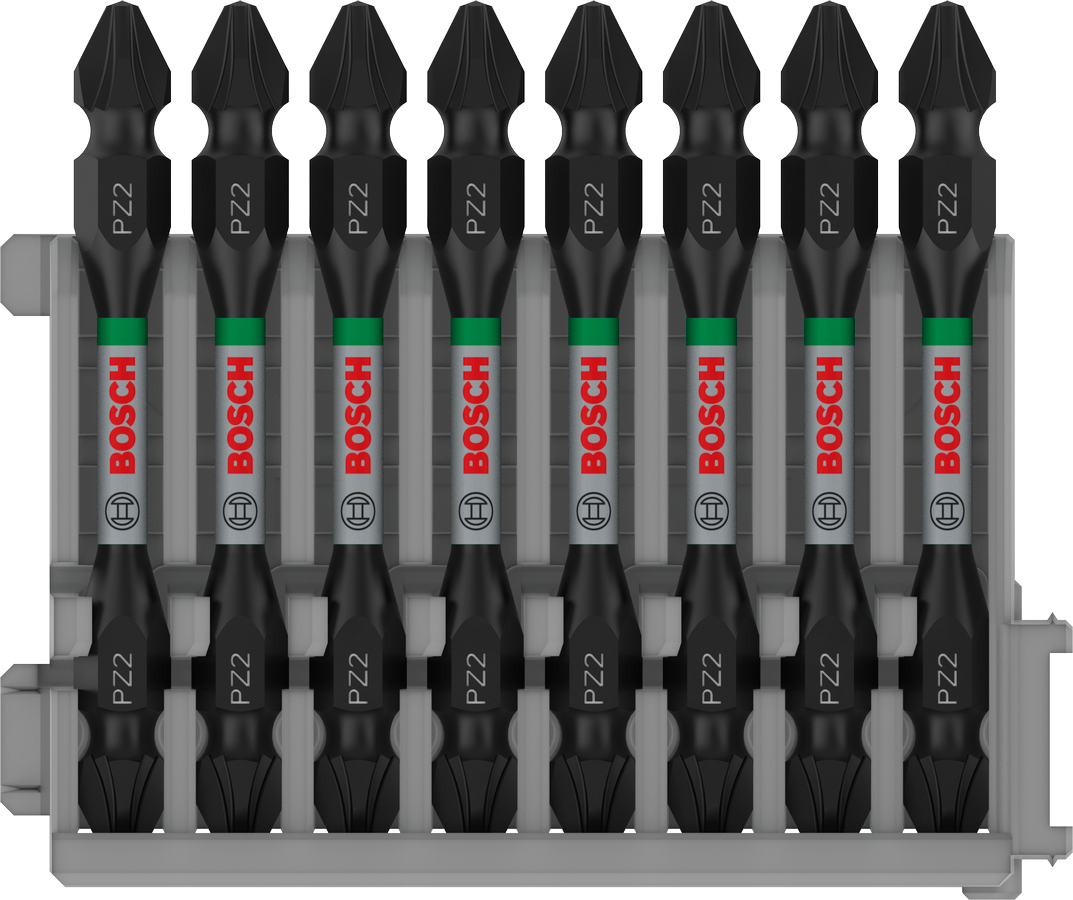 Bosch Pro Impact Schrauberbit mit Doppelklingen und Pick and Click-Einsätzen, PH2, 65 mm