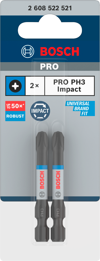 Bosch Pro Phillips Impact Bit, PH2, 90 mm