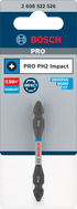Bosch Pro Impact Schrauberbit mit Doppelklingen und Pick and Click-Einsätzen, PH2, 65 mm