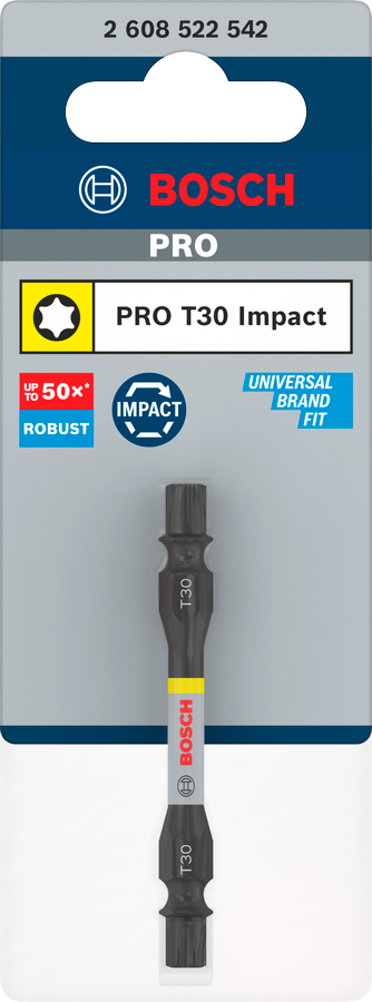 Bosch Pro Impact Schrauberbit mit Doppelklingen und Pick and Click-Einsätzen, PH2, 65 mm