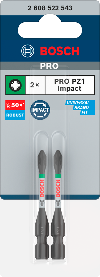 Bosch Pro Pozidriv Impact Bit, PZ2, 90 mm