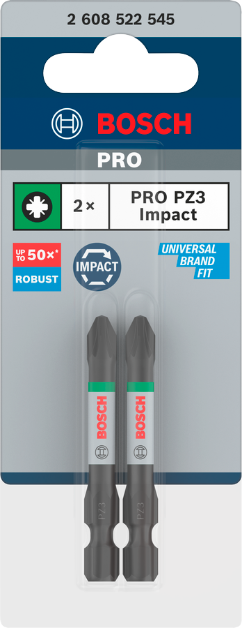 Bosch Pro Pozidriv Impact Bit, PZ2, 90 mm