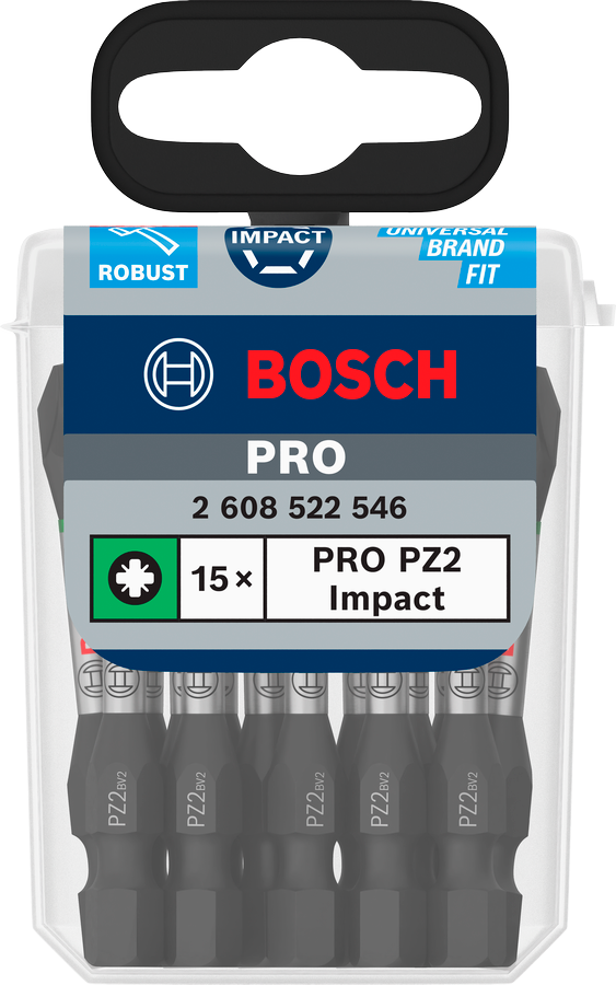 Bosch Pro Pozidriv Impact Bit, PZ2, 90 mm