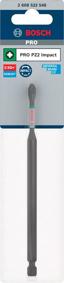 Bosch Pro Pozidriv Impact Bit, PZ2, 90 mm