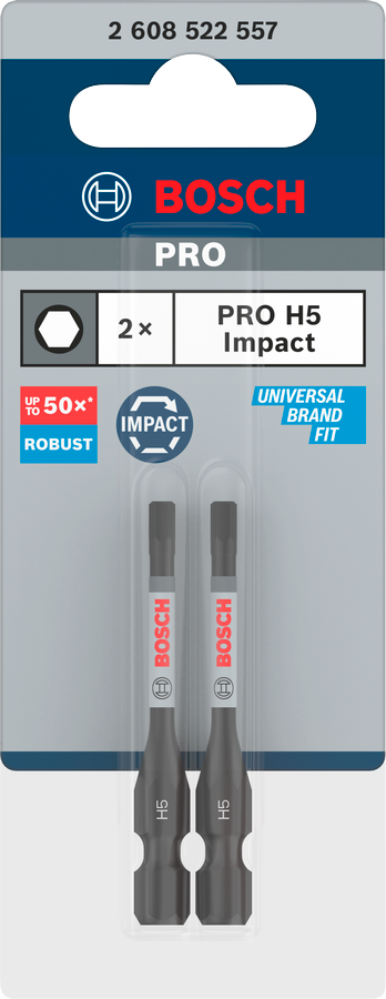 Bosch Pro Hex Impact Bit, H5, 25 mm, 2-tlg.