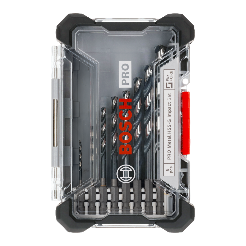 Bosch PRO Metal HSS-G Impact Spiralbohrer Set, 8-tlg., in Box