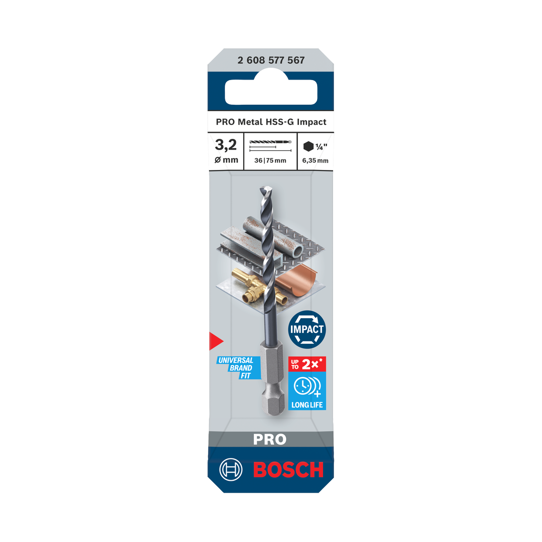 Bosch PRO Metal HSS-G Impact Spiralbohrer
