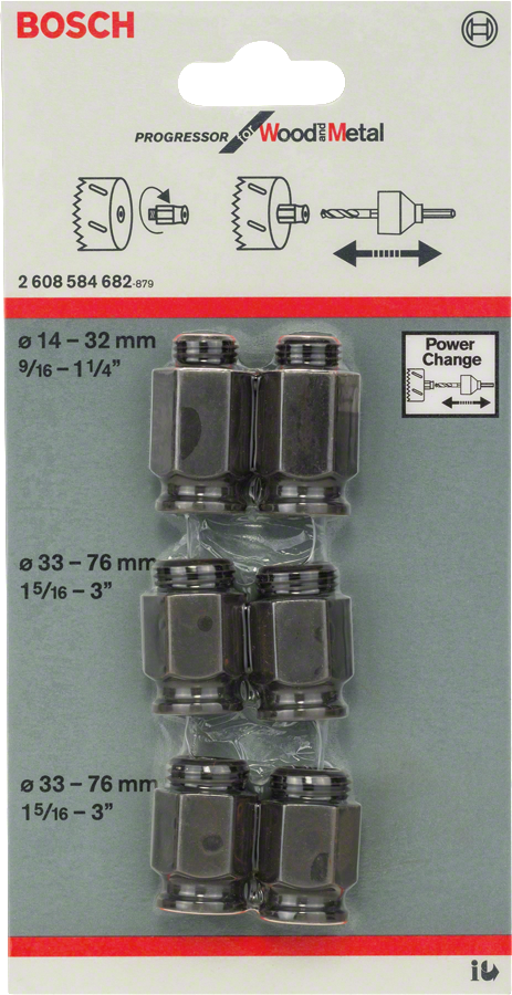 Bosch Power Change-Adapter Nuss-Set, 6‑tlg.