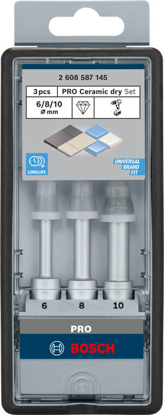 Bosch PRO Ceramic dry Bohrer-Set, 6 x 33, 8 x 33, 10 x 33 mm, 3-tlg.