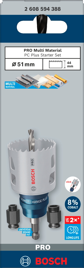 Bosch PRO Multi Material PC Plus Starter Set, 51 mm, 5-tlg.