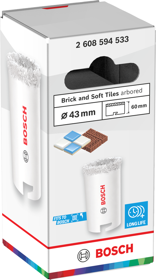 Bosch Brick and Soft Tile Lochsäge mit Aufsteckhalter, 33 x 60 mm