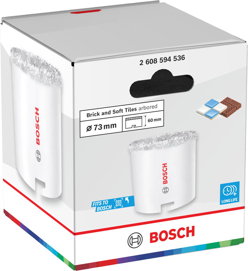 Bosch Brick and Soft Tile Lochsäge mit Aufsteckhalter, 33 x 60 mm