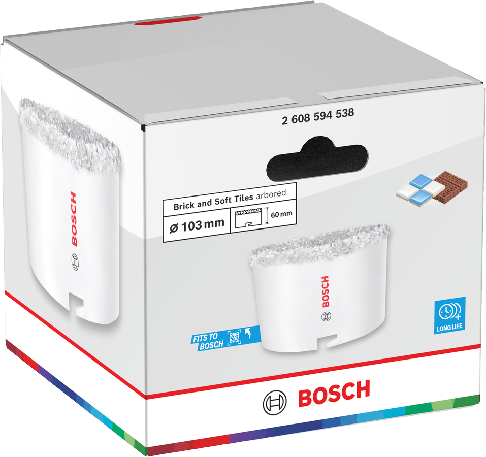 Bosch Brick and Soft Tile Lochsäge mit Aufsteckhalter, 33 x 60 mm