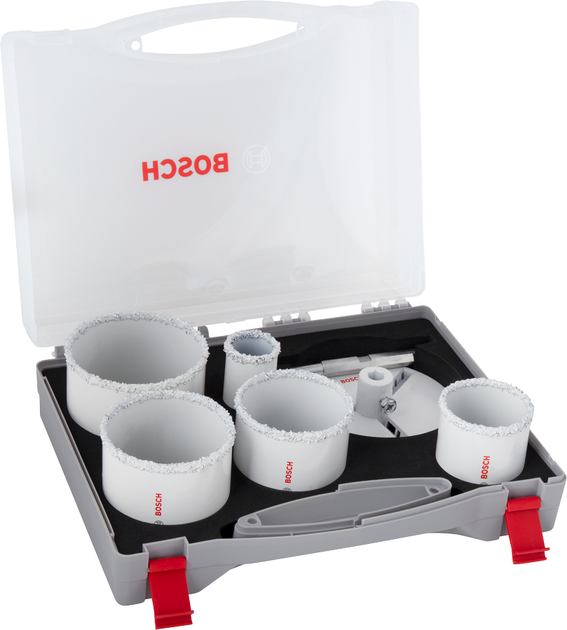 Bosch Brick and Soft Tile Lochsägen-Set mit Aufsteckhalter, 33; 53; 67; 73; 83 x 60 mm