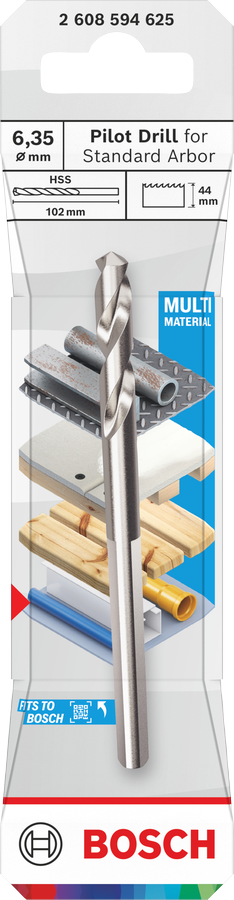 Bosch Zentrierbohrer für Standard-Aufsteckhalter, HSS-G, 6,35 x 40 mm