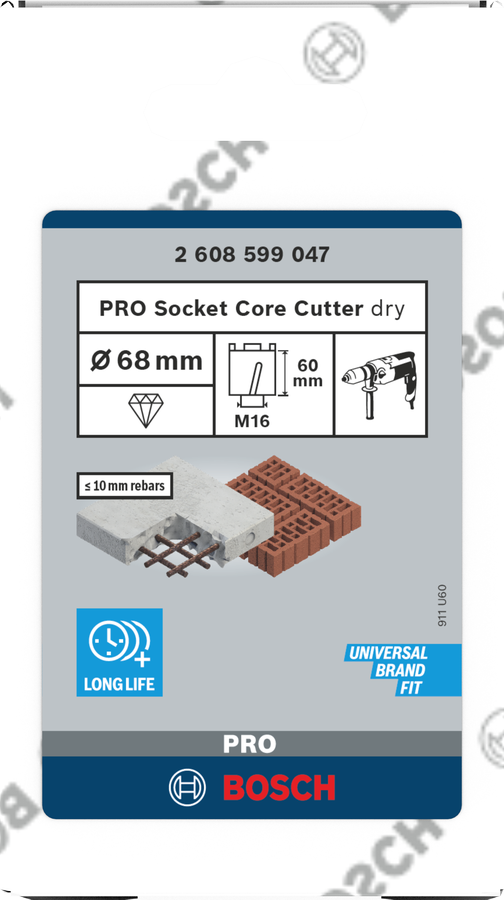 Bosch PRO Socket Trockenbohrkrone, 68 x 60 mm, M16-Gewinde