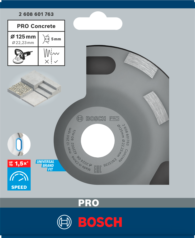 Bosch PRO Concrete Topfscheibe, 50 x 125 mm, 22,23 mm