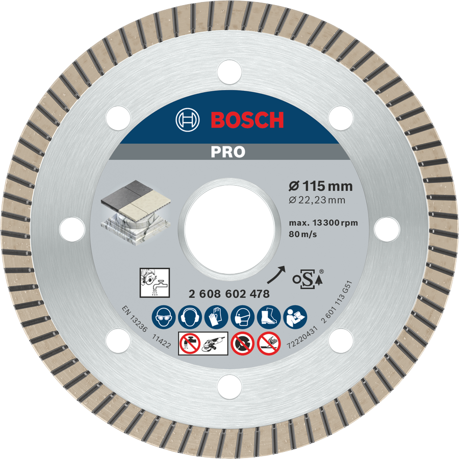 Bosch PRO Ceramic Diamanttrennscheibe, 115 x 22,23 mm