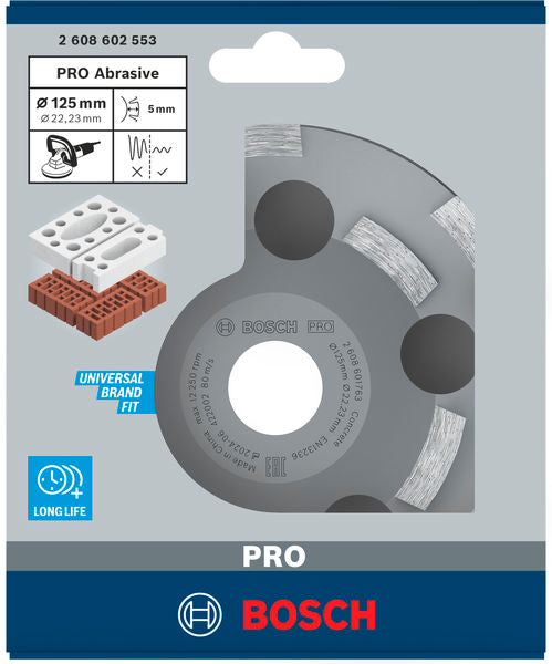 Bosch PRO Abrasive Topfscheibe, 50 x 125 mm, 22,23 mm