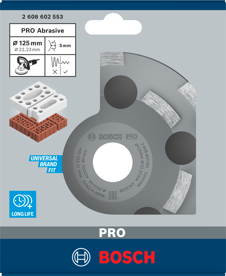 Bosch PRO Abrasive Topfscheibe, 50 x 125 mm, 22,23 mm