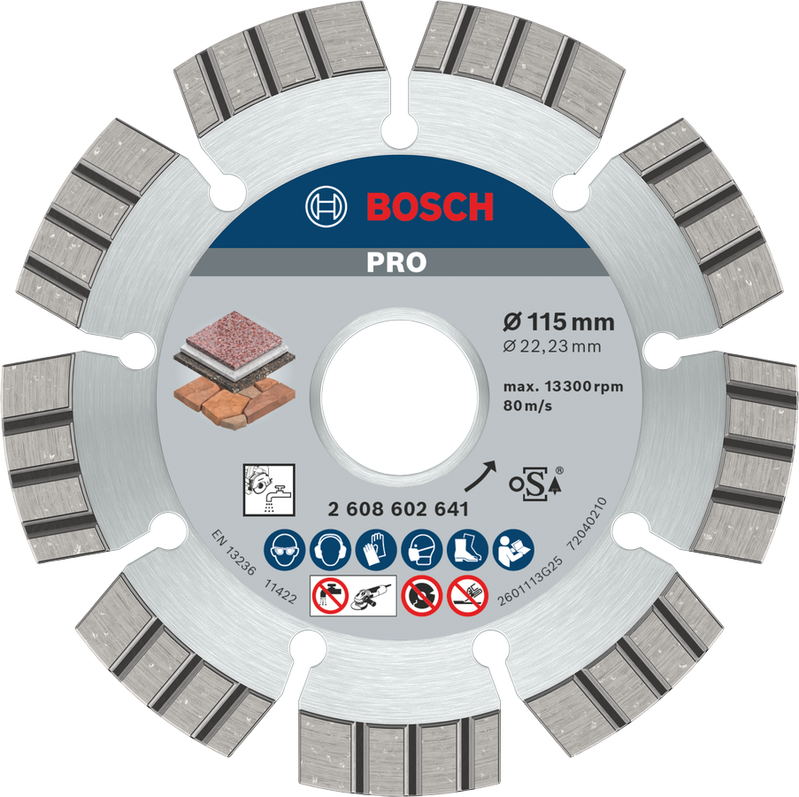 Bosch PRO Multi Material Diamanttrennscheibe, 115 x 22,23 x 2,2 mm
