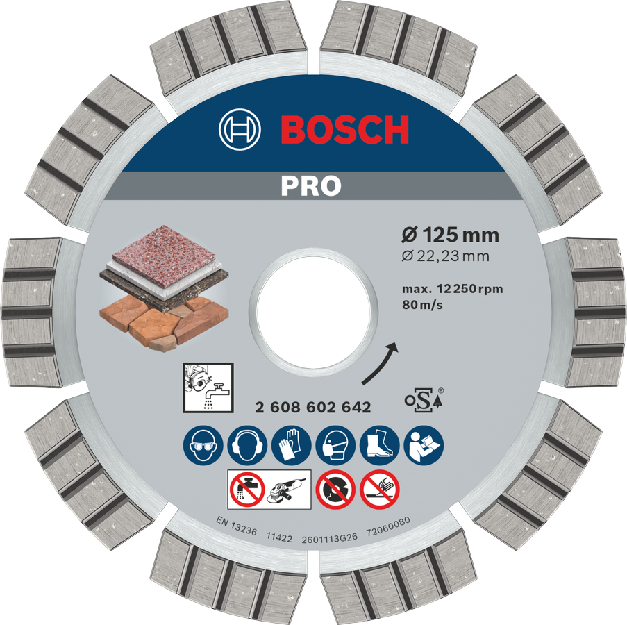 Bosch PRO Multi Material Diamanttrennscheibe, 115 x 22,23 x 2,2 mm