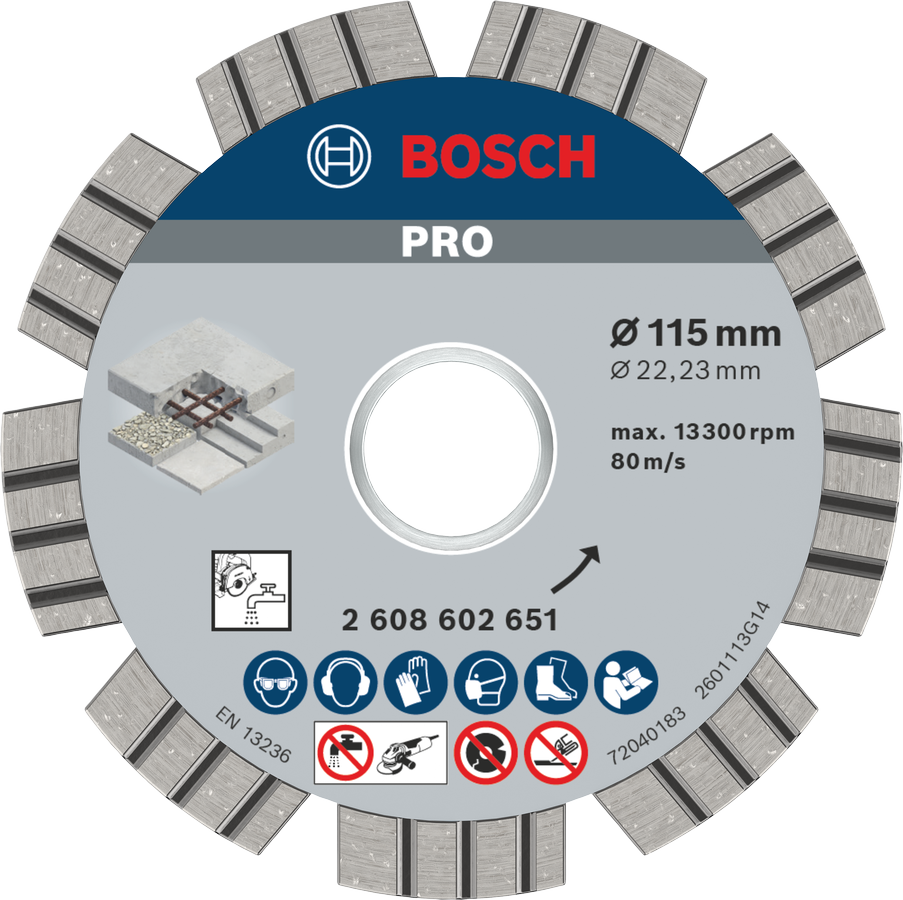 Bosch PRO Concrete Diamanttrennscheibe, 115 x 22,23 mm
