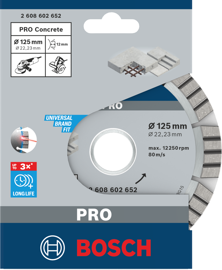 Bosch PRO Concrete Diamanttrennscheibe, 115 x 22,23 mm