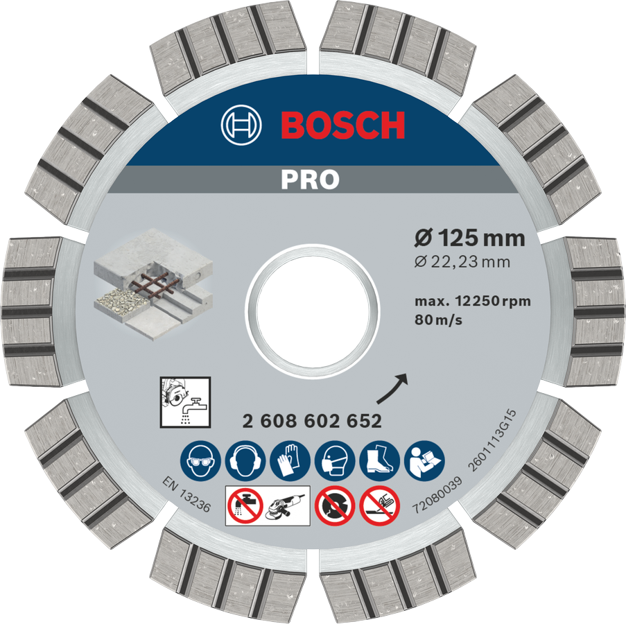 Bosch PRO Concrete Diamanttrennscheibe, 115 x 22,23 mm