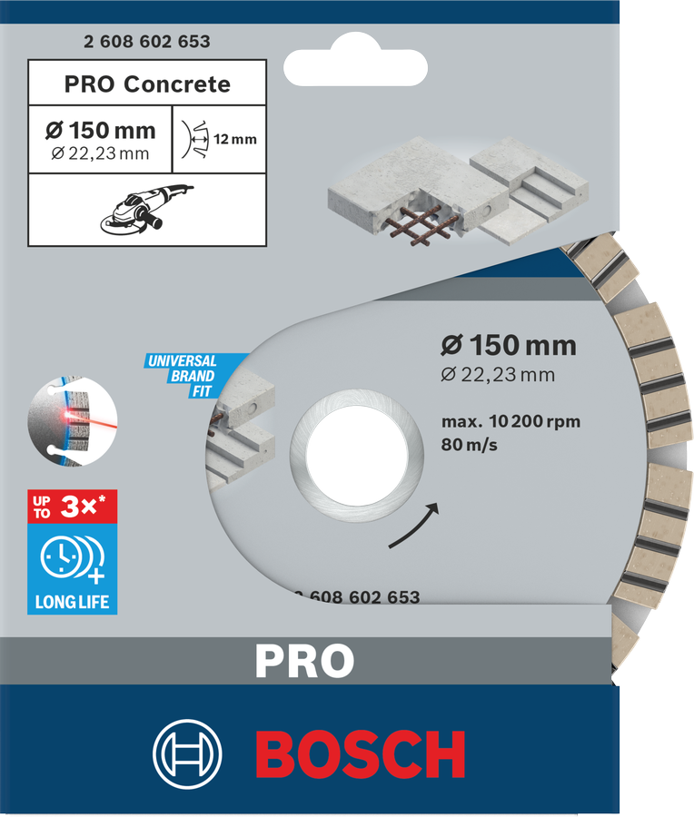 Bosch PRO Concrete Diamanttrennscheibe, 150 x 22,23 mm