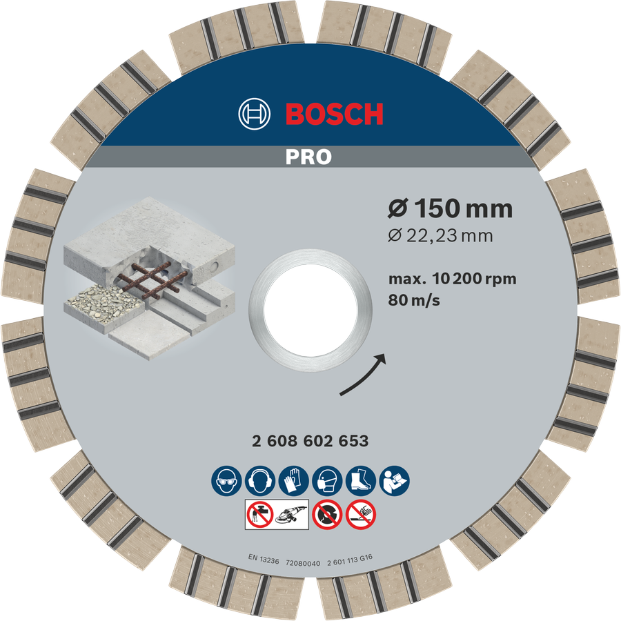 Bosch PRO Concrete Diamanttrennscheibe, 150 x 22,23 mm