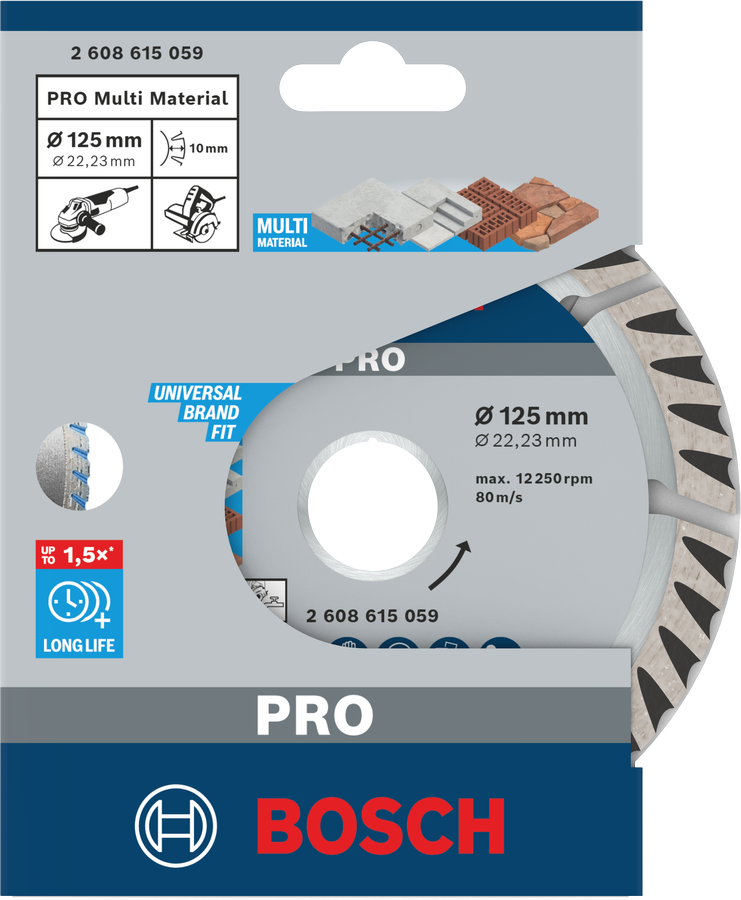 Bosch PRO Multi Material Diamanttrennscheibe, 115 x 22,23 mm