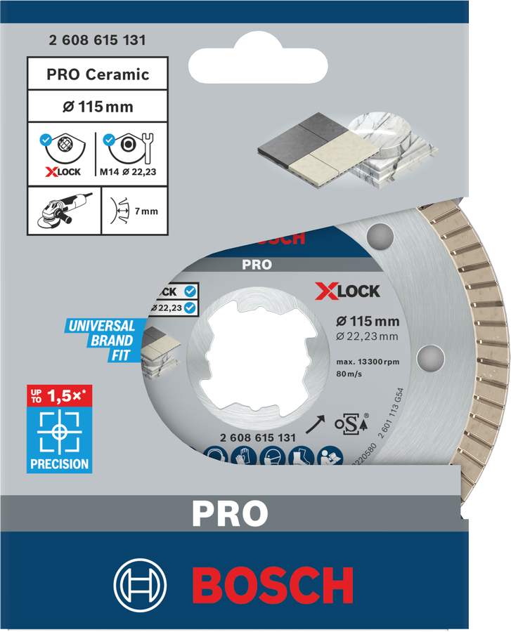 Bosch PRO Ceramic X-Lock Diamanttrennscheibe, 115 x 22,23 mm, 22,23 mm