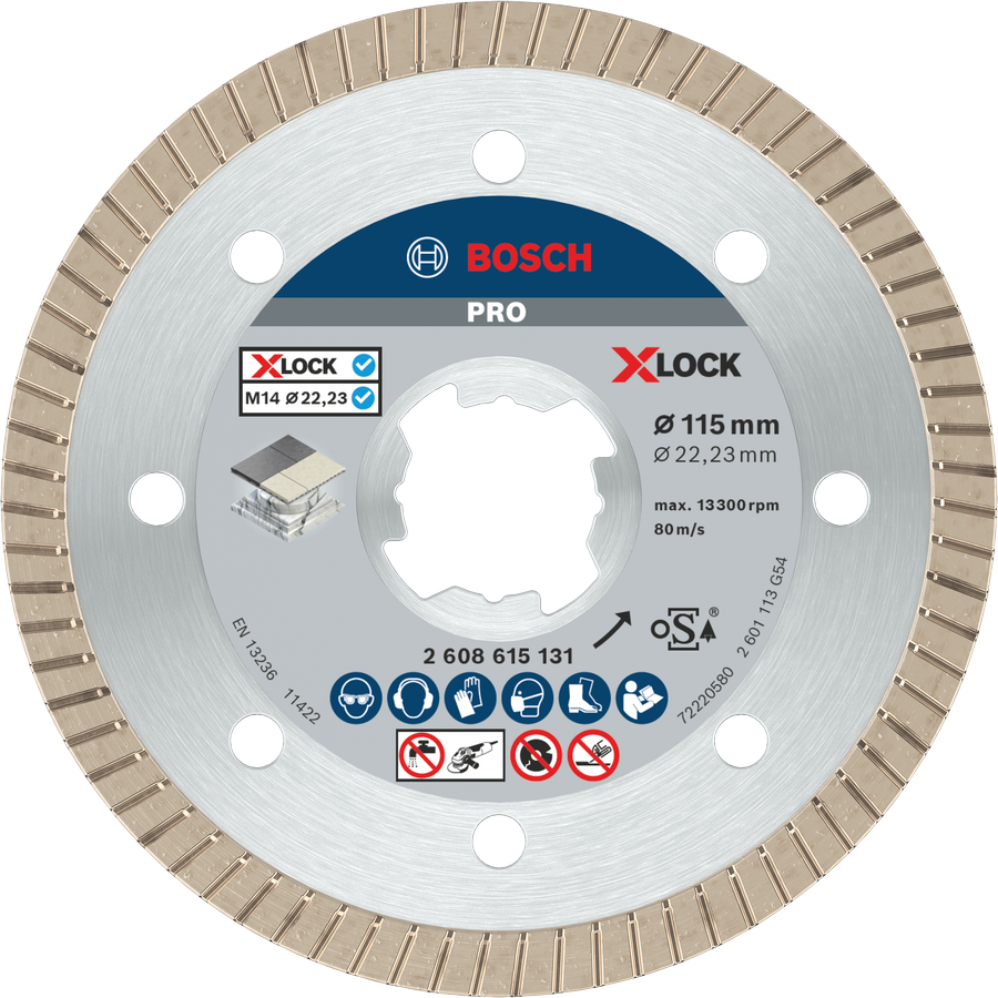 Bosch PRO Ceramic X-Lock Diamanttrennscheibe, 115 x 22,23 mm, 22,23 mm