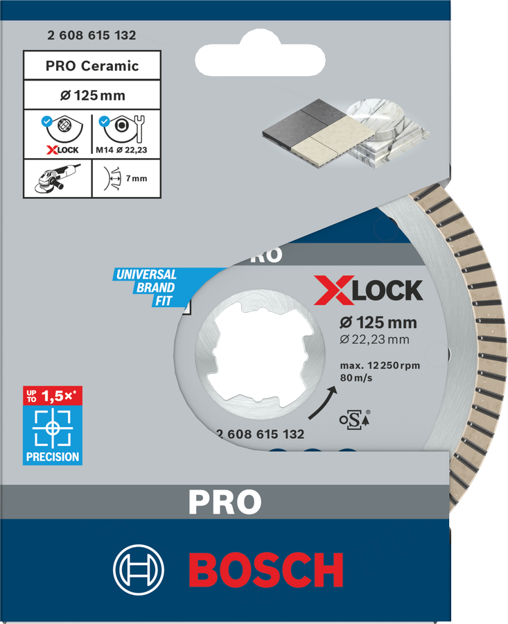 Bosch PRO Ceramic X-Lock Diamanttrennscheibe, 115 x 22,23 mm, 22,23 mm