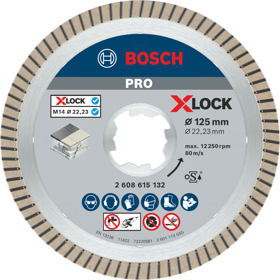Bosch PRO Ceramic X-Lock Diamanttrennscheibe, 115 x 22,23 mm, 22,23 mm