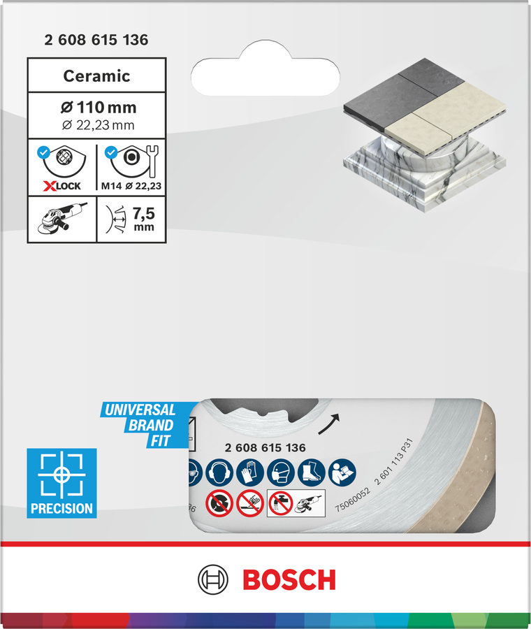 Bosch Ceramic Trennscheibe, 110 x 7,5 mm, Bohrung X-Lock
